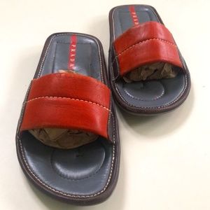 Prada Brown & Orange Womens Sandals sz 39.5/ 9.5